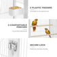 YITAHOME 41 inches Metal Bird Cage for Parakeets: Large Parrot Cages with Tray, Food Boxes, and Wooden Perches with Rolling Stand & Brakes for Lovebirds Cockatiels Pigeon Finches, White