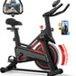 Exercise Bike, Adjustable Magnetic Resistance Stationary Bikes for Home with App Compatible, Indoor Cycling Bike with 300lbs Capacity Compact, Extra Comfort Seat & Tablet Mount