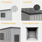 DRATO Dog House Indoor and Outdoor with Weatherproof Roof Removable Floors for Small to Middle Sized Dogs Easy to Assemble (Gray, 24.65 * 21.5 * 22.21)