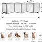 ZJSF Freestanding Dog Fence Indoor, Foldable Dog Gate for Doorways, Stairs or Hallways, Sturdy Wood Extra Wide Pet Gate with Support Feet for The House, Grey, 24 "Height-6 Panels