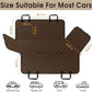 Waterproof Dog Car Seat Cover for Back Seat - Durable, Scratch Proof Pet Hammock with Nonslip Design & Storage Pockets, Fits Cars, SUVs, Trucks - L, Coffee/Black