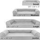 Furhaven Cooling Gel Dog Bed for Large/Medium Dogs w/ Removable Bolsters & Washable Cover, For Dogs Up to 55 lbs - Quilted Sofa - Silver Gray, Large