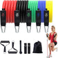 Resistance Bands, Simmgud Exercise Bands Set with Handles, Work Out Bands with Door Anchor, Ankle Straps for Strength Training, Physical Therapy, Home Gym for Men and Women, Yoga, Pilates 150 LBS