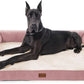 XXL Dog Bed with Bolsters, Orthopedic Dog Beds for Extra Large Dogs, Waterproof Dogs Beds XLarge with Removable Washable Cover, Nonskid Bottom (XX-Large,Pink)