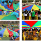 6.5ft/10ft/12ft/13ft/16.4ft/20ft Rainbow Parachute for Outdoor Party Games, Kids Play Parachute Group Cooperative Team Game Toys, Family Get-Together Entertainment