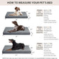 WNPETHOME Orthopedic XL Dog Bed for Crate, Waterproof Extra Large Dogs Bed with Removable Washable Cover, Multi-Needle Quilting Dogs Crate Bed