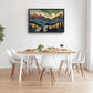 Quorin Boho Mountain Large Wall Art Abstract Pictures Lake Pine Tree Forest Foggy Sunset Wall Decor Nature Landscape Canvas Print Painting Artwork for Bathroom Living Room Bedroom 36L x 24W