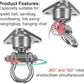 Silent Bearing Swivel Swing Hanger Stainless Steel Heavy Duty 180°+360° Swivel Swing Hook 1500 lb Capacity Playground Yoga Hammock Chair Rope sandbag Porch Swing Bag Sleeve