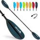 Abahub Kayak Paddle, 90.5 Inches Kayaking Oars for Boating, Canoeing with Free Paddle Leash, Aluminum Alloy Shaft Black/Blue/Green/Orange/Yellow Plastic Blades