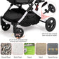 Pet Stroller for Medium Small Dog & Cat, Foldable Lightweight Dog Stroller with Storage Basket Pet Travel Carriage with Safety Leashes, 4 Wheel, Black