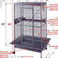 White Extra Large 28"x22"x65"H Double Ladders Open Play Top Wrought Iron Bird Parrot Parttot Finch Macaw Cockatoo Cage, Include Seed Guard and Toy Hook