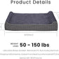 Laifug Orthopedic Memory Foam Extra Large Dog Bed with Pillow and Durable Water Proof Liner & Removable Washable Cover & Smart Design
