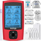 NURSAL 24 Modes TENS Unit Muscle Stimulator, Rechargeable Electronic Pulse Massager with 8 Pads for Back and Shoulder Pain Relief and Muscle Strength (Red)