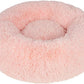 Best Pet Supplies Round Donut Dog Bed with Plush Faux Fur Fabric, Calming, Anti-Anxiety Cushion for Indoor Pets, Slip-Resistant Base, Soft Ergonomic Support - Pink, 30x30x8''
