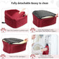 Dog Car Seat for Small Medium Dogs,Detachable Washable Dog Booster Seat Under 30lbs, Pet Car Seats Travel Bed with Storage Pockets and Safety Belt(Red)