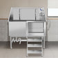 Dog Washing Station 38'' Stainless Steel Pet Grooming Tub for Large Dogs Over-Size Professional Dog Grooming Bathtub Station Wash Shower Sink Pet Grooming Bathtub Station
