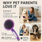 Round Bristle Pet Brush for Dogs and Cats - Soft Dog Brush for Grooming Short or Long Hair - Gentle Tool for Sensitive Skin Removes Dander, Dirt, and Detangles (Purple)
