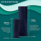 Oceanfoam Tidal Roller - Dark Navy - Muscle Massage Foam Roller for Back Pain & Stretching - Firm and Ergonomic Wide Wave Textured - Yoga, Athletics, & Wellness - Full Size, 20" x 5"