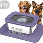 Decflow 10L Stainless Steel Dog Water Bowl, No Spill Anti-Splash Dog Bowls with XXL Silicone Mat, Spill-Proof Slow Feeder for Messy Drinkers, Heavy Duty Pet Bowls for Indoor/Outdoor Use Purple