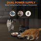 Automatic Cat Feeders for Two Cats, 5L/20 Cups Double Automatic Cat Food Dispenser with 2 Stainless Bowls, Timer Setting 20 Portions 6 Meals Per Day, 10s Meal Call, Pet Feeder for Dog (Black)