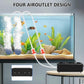 fishkeeper Aquarium Air Pump, 12W 320GPH Ultra Quiet Fish Powerful Fish Tank Air Pump with Four Outlet Adjustable Oxygen Aerator Pump with Air Stone Bubbler for 30-600 Gallon Tanks