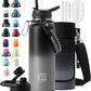 Insulated Water Bottle | Thickened Stainless Steel Vacuum Metal | Portable Sports Water Jug for Gym and Hiking with Straw, Carrier Bag, Handle Strap | BPA-Free 40 oz
