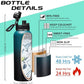 Vacuum Insulated Water Bottle 40oz - with Straw & Spout Lids, Paracord Handle, Shoulder Carrier Bag, Sport Stainless Steel,Double-Wall Metal Water Bottle Thermo Hydro Mug Flask