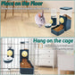 kathson Hanging Automatic Rabbit Pet Food and Water Dispenser, Auto Gravity Bunny Feeders for Cages, Detachable Self-Feeding Feeder and Waterer Set for Ferrets Chinchilla Hedgehog (Dark Blue)