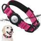 TagME Airtag Dog Collar,Waterproof Reflective Pet Collar with Airtag Holder,Soft Padded and Double D-Rings for Large Dogs,Hot Pink