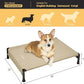Veehoo Cooling Outdoor Dog Bed, Heavy Duty Elevated Pet Bed with Washable & Breathable Teslin Mesh, Non-Slip Silicon Feet, Dog Cot Bed with Support Hem, 35" x 22", Beige Coffee, CWC2433