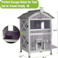 GUTINNEEN Outdoor Cat House Weatherproof Feral Cat Shelter with Escape Doors - 2-Story（AIR94）