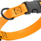 Dogline Biothane Waterproof Dog Collar with Quick Release Buckle Strong Coated Nylon Webbing with Odor- Proof for Easy Care Easy to Clean Fits Small Medium Large Dogs, Tangerine Orange 1" W 15-23" L