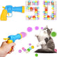 50Pcs Cat Toys Pom Pom Balls with 1 Launcher Set, Interactive Cat Toy Stuff for Indoor Both Adult & Kitten Toys