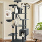 Made4Pets Tall Cat Tree, 80" Cat Tree Tower for Indoor Cats Large Adult, Modern Cat Tower with Scratching Post, Cozy Hammock, 3 Perches and 2 Condos, Sturdy and Fluffy, Dark Gray
