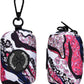 Petmolico Dog Poop Bag Holder Leash Attachment, Dog Waste Bag Dispenser Zippered Pouch, Fits Any Leash, Includes Free Roll of Poop Bags Dispenser - 2 Pack, Colorful Leopard