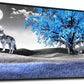 Frame Canvas Wall Art For Living Room Family Wall Decorations For Bedroom Modern Office Wall Decor Paintings Blue Tree Landscape Pictures Artwork Canvas Art Prints Home Decor Black Framed 24" X 48"