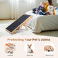 Wood Dog Ramp for Bed, 5-Level Adjustable Height (10" to 21") Pet Ramp with Non-Slip Surface for Couch, Bed and Car, Foldable Dog Stairs for Small, Medium to Large Dogs, Up to 200LBS