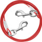 10FT Heavy Duty Dog Tie Out Cable for Large Dogs up to 125lbs, Durable Runner Tether Line (Red)