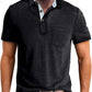 Men's Casual Polo Shirts Classic Button Basic Short Sleeve Shirt Solid Color Cotton Tees Golf Stylish Tops
