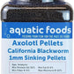 Aquatic Foods Inc. Axolotl Blackworm Pellets. 1mm-1/32 Sinking California Blackworm Micro Pellets for Baby Axolotl, Frogs, Shrimp, Salamanders, Newts, Snails…11oz Jar
