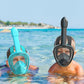 QingSong Kids Snorkel Mask Full Face, Snorkeling Set with Camera Mount, Foldable 180 Degree Panoramic View Snorkeling Gear Anti-Fog Anti-Leak