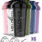 '-6 PACK- 28 oz Protein Shaker Bottle for Protein Mixes - 6x Wire Whisk | Leak Proof Shaker Cups for Protein Shakes | Protein Shaker Bottle Pack | Protein Shake Cup (Dynamic Fuel Series)