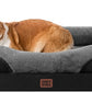 EHEYCIGA Memory Foam Dog Bed for Medium Size, Orthopedic Dog Sofa with Sides and Waterproof Liner, Washable Bolster Pet Couch with Removable Cover, 35x22x6.5 Inch, Grey/Black