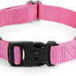 Mikivery Nylon Dog Collar with Quick Release Buckle Soft Adjustable Sturdy for Small Medium Large Dogs Pink,M