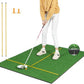 Tangkula Golf Hitting Mat, Artificial Turf Mat for Indoor/Outdoor Golf Practice Includes 2 Rubber Tees & 2 Alignment Sticks, Golf Training Mat for Home Backyard Garage