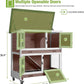 GUTINNEEN Rabbit Hutch Indoor Mobile Outdoor Bunny Cage with Openable Middle Door, Two Story Guinea Pig Cage with Wheels, 36" L x 17.7" W x 36.4" H