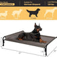 Veehoo XL Outdoor Elevated Dog Bed, Raised Dog Cot for Extra Large Dogs, Cooling Washable Waterproof Pet Hammock Beds with Slope Headrest, Breathable Mesh and Sturdy Frame, X-Large, Brown, CWC2204
