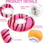 Cat Cone Collar Soft, Cute Cat Donut Collar After Surgery, Adjustable Kitten Recovery Cones to Stop Licking, Lightweight Neck Elizabethan Collars for Cats Kittens (Chocolate Pink, Medium)