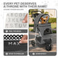 MoNiBloom 3 Wheels Pet Dog Cat Stroller for Small Medium Dogs Cats, Foldable Jogger Stroller w/Storage Basket and Cup Holder, Black Polka Dots