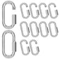 M12-12 Pack 4.17“ Quick Links Chain Connectors, 1/2" Galvanized Chain Locking Carabiners Hooks, 2500LBS Heavy Duty Thread Quick Link Clips, Twist Oval Keychain D Shape for Swing, Camping